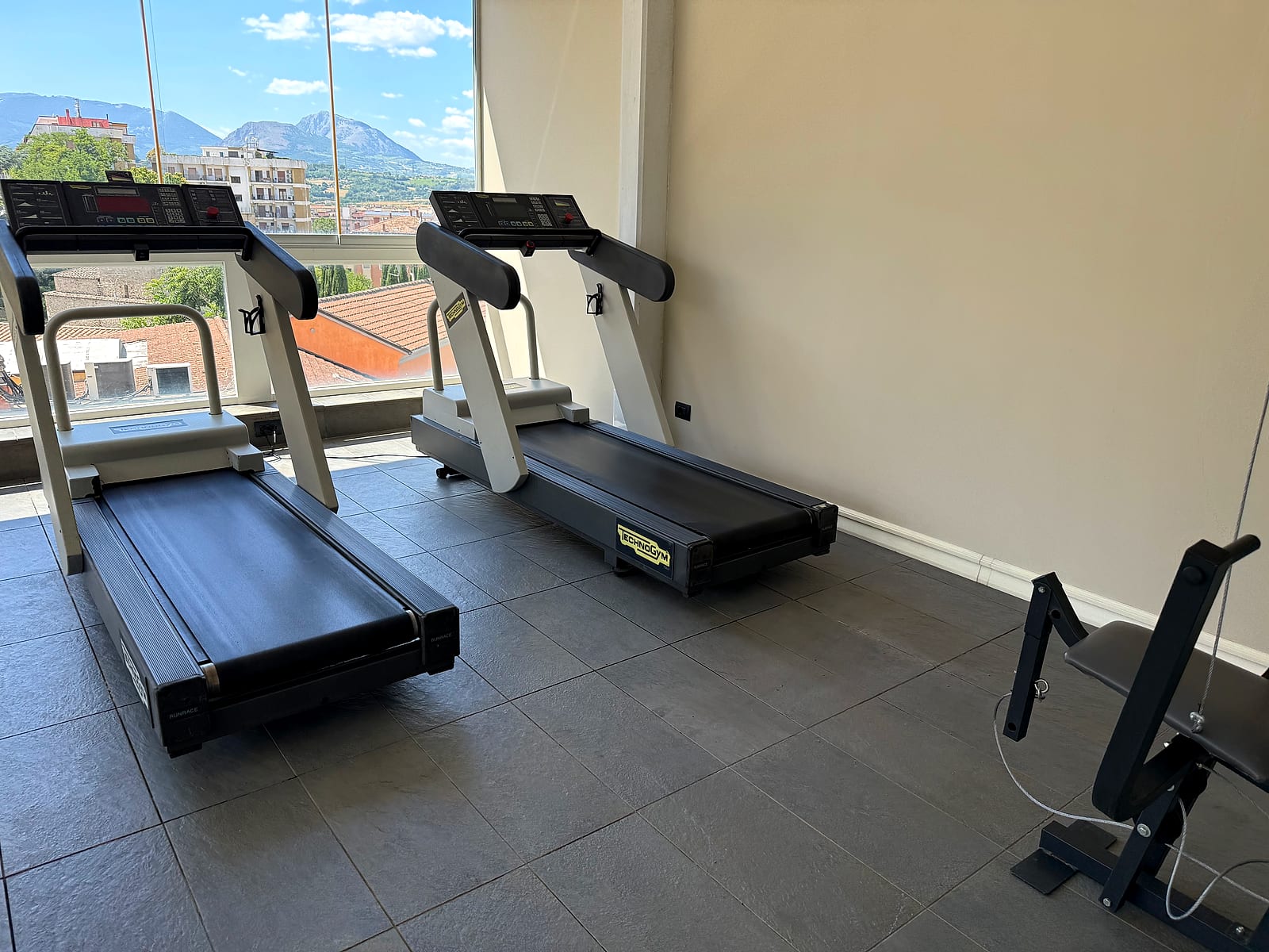 Area cardio con attrezzature Technogym a Villa Traiano