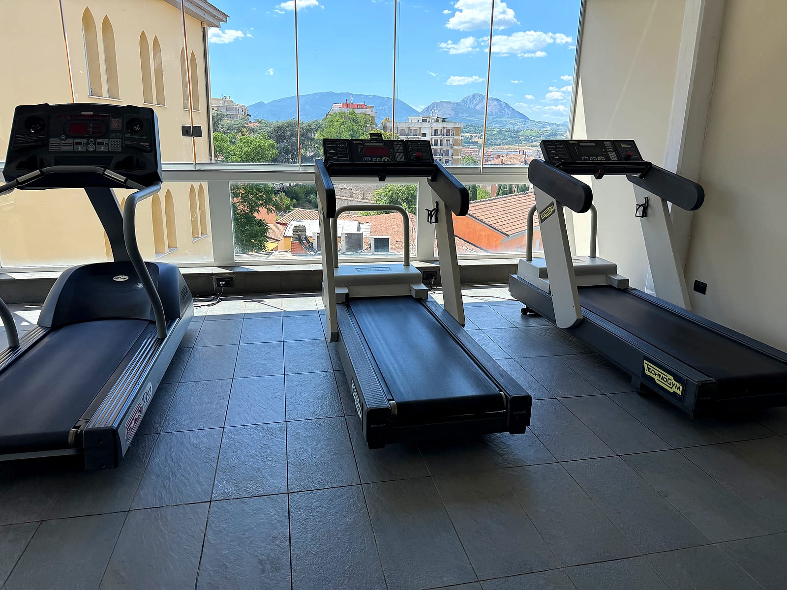Area fitness Technogym panoramica di Villa Traiano a Benevento